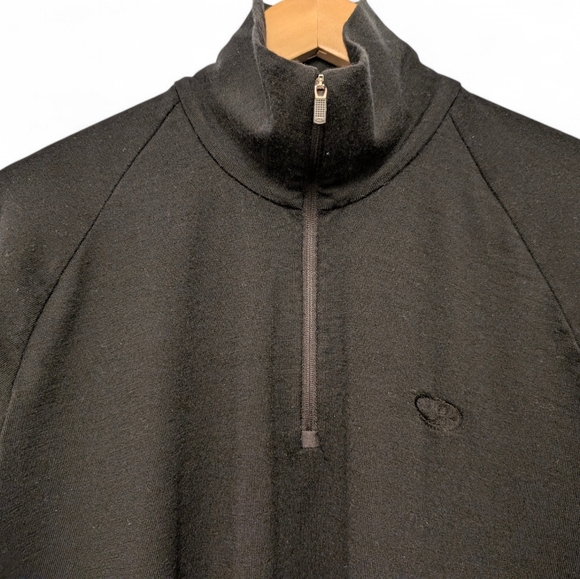 MERINO WOOL Half Zip Pullover Black 260gsm Bodyfit Slim XXL Icebreaker - Picture 3 of 8